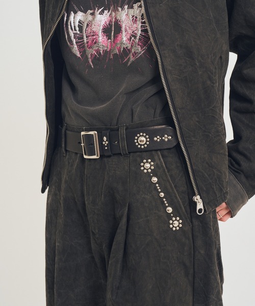 EFFECTEN(エフェクテン)の「【EFFECTEN】UTILITY Studs Leather Belt(ベルト・メンズ・ブラック・FREE/34inc)」の4枚目の写真