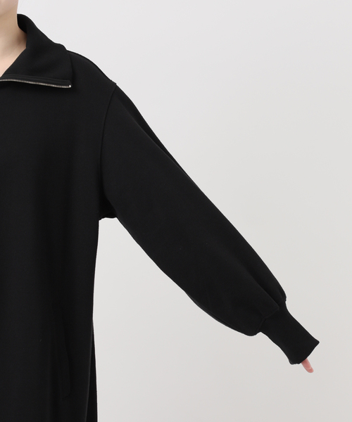 B.C STOCK(ベーセーストック)の「《追加2》ウォッシャブル / テリー裏毛ハーフジップロングワンピース(ワンピース・レディース・ブラック/グレー・FREE)」の15枚目の写真