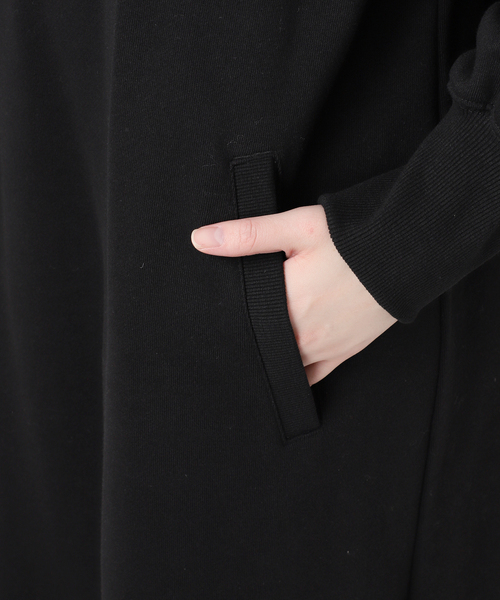 B.C STOCK(ベーセーストック)の「《追加2》ウォッシャブル / テリー裏毛ハーフジップロングワンピース(ワンピース・レディース・ブラック/グレー・FREE)」の18枚目の写真