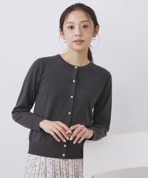 クルーネック」に該当するカーディガン/ボレロ（グレー/灰色系