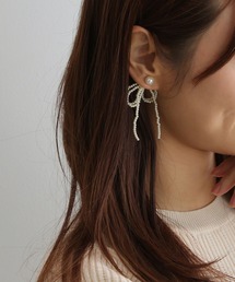 バックリボン×パールピアス