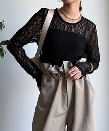 DouDou | 【WEB限定】レースサイドタックプルオーバー(Tシャツ/カットソー)