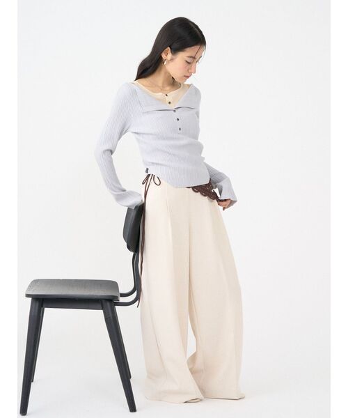 LAGUNAMOON（ラグナムーン）の「レイヤードライクリブニットプルオーバー（ニット/セーター・レディース・ピンク/ライトグレー/ホワイト・FREE）」の15枚目の写真