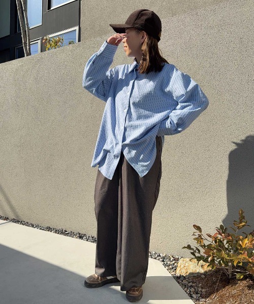 CORNERS(コーナーズ)の「【CORNERS by shiosanb】3wayストライプシャツ(シャツ/ブラウス・レディース・ブルー/ピンク/ベージュ・M)」の19枚目の写真