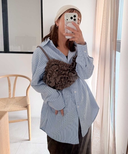 CORNERS(コーナーズ)の「【CORNERS by shiosanb】3wayストライプシャツ(シャツ/ブラウス・レディース・ブルー/ピンク/ベージュ・M)」の21枚目の写真