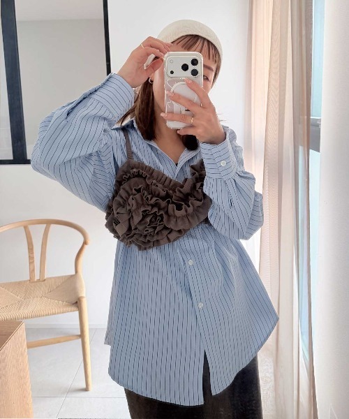 CORNERS(コーナーズ)の「【CORNERS by shiosanb】3wayストライプシャツ(シャツ/ブラウス・レディース・ブルー/ピンク/ベージュ・M)」の22枚目の写真