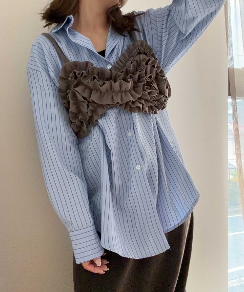 CORNERS(コーナーズ)の「【CORNERS by shiosanb】3wayストライプシャツ(シャツ/ブラウス・レディース・ブルー/ピンク/ベージュ・M)」の12枚目の写真