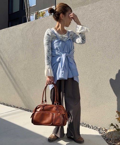 CORNERS(コーナーズ)の「【CORNERS by shiosanb】3wayストライプシャツ(シャツ/ブラウス・レディース・ブルー/ピンク/ベージュ・M)」の8枚目の写真