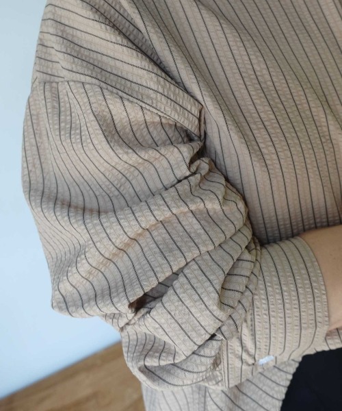 CORNERS(コーナーズ)の「3wayストライプシャツ(シャツ/ブラウス・レディース・ブルー/ピンク/ベージュ・M)」の14枚目の写真