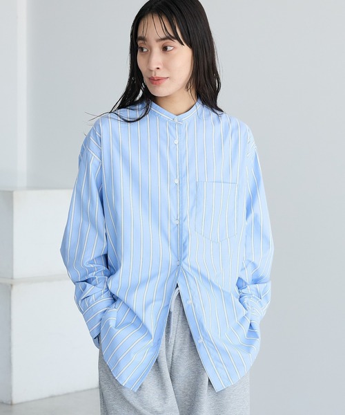 CRAFT STANDARD BOUTIQUE（クラフトスタンダードブティック）の「バンドカラーシャツ◆（シャツ/ブラウス・レディース・ブルー系その他6/ブルー系その他7/ベージュ系その他2・FREE）」の2枚目の写真