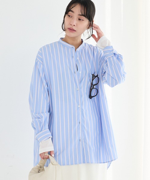 CRAFT STANDARD BOUTIQUE（クラフトスタンダードブティック）の「バンドカラーシャツ◆（シャツ/ブラウス・レディース・ブルー系その他6/ブルー系その他7/ベージュ系その他2・FREE）」の3枚目の写真