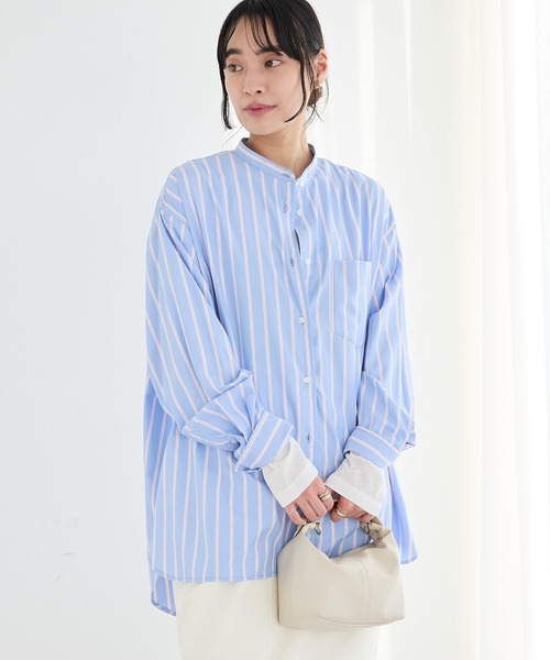 CRAFT STANDARD BOUTIQUE（クラフトスタンダードブティック）の「バンドカラーシャツ◆（シャツ/ブラウス・レディース・ブルー系その他6/ブルー系その他7/ベージュ系その他2・FREE）」の4枚目の写真