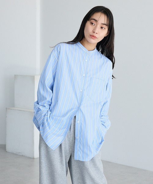 CRAFT STANDARD BOUTIQUE（クラフトスタンダードブティック）の「バンドカラーシャツ◆（シャツ/ブラウス・レディース・ブルー系その他6/ブルー系その他7/ベージュ系その他2・FREE）」の21枚目の写真