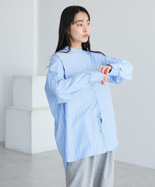 CRAFT STANDARD BOUTIQUE（クラフトスタンダードブティック）の「バンドカラーシャツ◆（シャツ/ブラウス・レディース・ブルー系その他6/ブルー系その他7/ベージュ系その他2・FREE）」の22枚目の写真