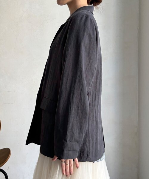 DouDou(ドゥドゥ)の「ダブルジャケット(テーラードジャケット・レディース・チャコールグレー/ベージュ・FREE)」の13枚目の写真