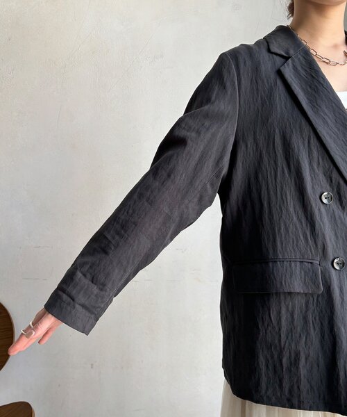 DouDou(ドゥドゥ)の「ダブルジャケット(テーラードジャケット・レディース・チャコールグレー/ベージュ・FREE)」の18枚目の写真