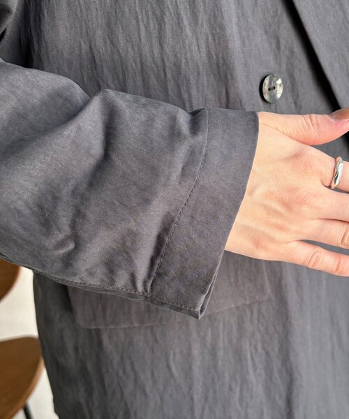 DouDou(ドゥドゥ)の「ダブルジャケット(テーラードジャケット・レディース・チャコールグレー/ベージュ・FREE)」の19枚目の写真