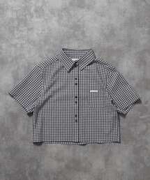 FFEIN（フェイン）の「【FFEIN（フェイン）】ショート丈ボックスチェック半袖シャツ / レディース シャツ 半袖 チェック シアーシンプル ワンポイント ピス（シャツ/ブラウス）」
