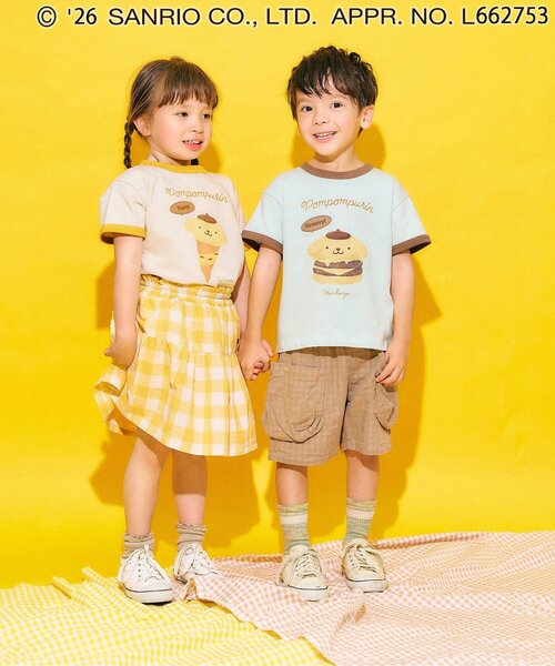 Seraph（セラフ）の「ポムポムプリン　リンガーTシャツ（Tシャツ/カットソー・キッズ・ミント/ベージュ・140/130/120/110/100/90/80）」の10枚目の写真