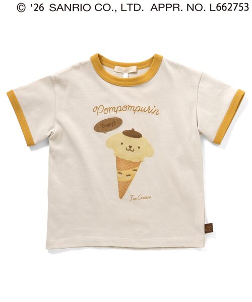 Seraph（セラフ）の「ポムポムプリン　リンガーTシャツ（Tシャツ/カットソー・キッズ・ミント/ベージュ・140/130/120/110/100/90/80）」の3枚目の写真