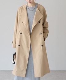 r.（アールドット）の「ノーカラー　ダブルトレンチコート（トレンチコート）」