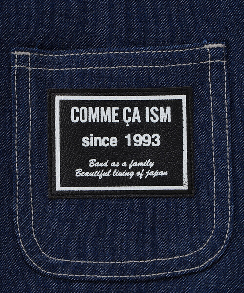 COMME CA ISM（コムサイズム）の「デニムライクストレッチ 肩フリル フェイクレイヤードツーウェイオール（ロンパース・キッズ・ブルー・60-80cm）」の6枚目の写真