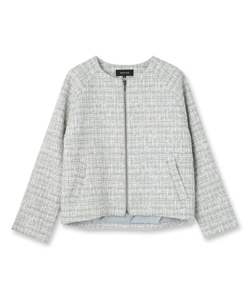 UNTITLED（アンタイトル）の「ツイードジップジャケット（ブルゾン・レディース・ライトグレー系3・00/01/02/03/04/44/48）」の2枚目の写真