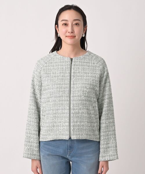 UNTITLED（アンタイトル）の「ツイードジップジャケット（ブルゾン・レディース・ライトグレー系3・00/01/02/03/04/44/48）」の7枚目の写真