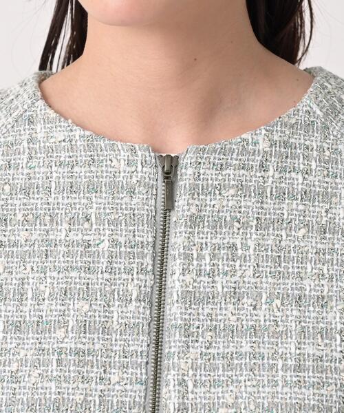 UNTITLED（アンタイトル）の「ツイードジップジャケット（ブルゾン・レディース・ライトグレー系3・00/01/02/03/04/44/48）」の10枚目の写真