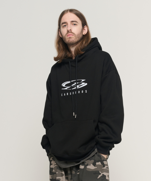 CARGOBROS(カーゴブロス)の「サークルロゴオーバーフィットフードTシャツ(ブラック)(パーカー・メンズ・その他・SMALL/MEDIUM/LARGE/X-LARGE/S-M/M-L/L-XL/XL-XXL)」の3枚目の写真