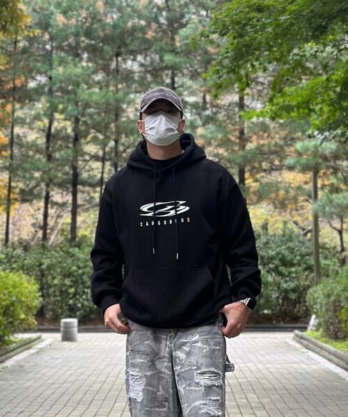 CARGOBROS(カーゴブロス)の「サークルロゴオーバーフィットフードTシャツ(ブラック)(パーカー・メンズ・その他・SMALL/MEDIUM/LARGE/X-LARGE/S-M/M-L/L-XL/XL-XXL)」の6枚目の写真