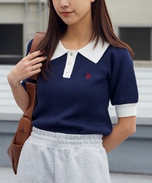 U.S. POLO ASSN./ユーエスポロアッスン 天竺編み ロゴ刺繍 ニットポロ 秋 秋服 2026年秋冬