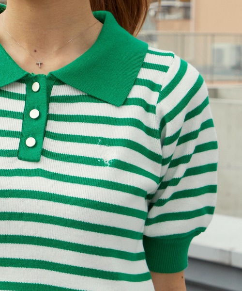 U.S. POLO ASSN.(ユーエスポロアッスン)の「U.S. POLO ASSN./ユーエスポロアッスン 天竺編み ロゴ刺繍 ニットポロ 秋 秋服 2026年秋冬(ポロシャツ・レディース・オフホワイト/ホワイト×グリーン/ホワイト×ブラック/ネイビー/ベージュ・M/L)」の22枚目の写真
