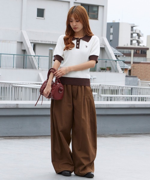 U.S. POLO ASSN.(ユーエスポロアッスン)の「U.S. POLO ASSN./ユーエスポロアッスン 天竺編み ロゴ刺繍 ニットポロ 秋 秋服 2026年秋冬(ポロシャツ・レディース・オフホワイト/ホワイト×グリーン/ホワイト×ブラック/ネイビー/ベージュ・M/L)」の9枚目の写真