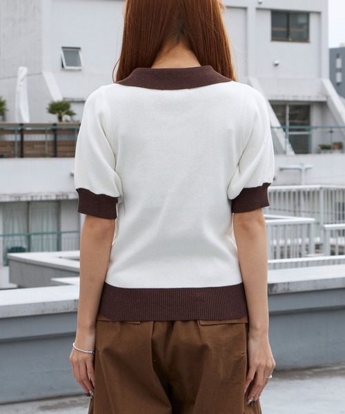 U.S. POLO ASSN.(ユーエスポロアッスン)の「U.S. POLO ASSN./ユーエスポロアッスン 天竺編み ロゴ刺繍 ニットポロ 秋 秋服 2026年秋冬(ポロシャツ・レディース・オフホワイト/ホワイト×グリーン/ホワイト×ブラック/ネイビー/ベージュ・M/L)」の15枚目の写真