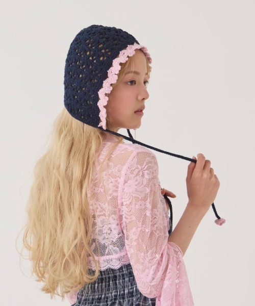 kaorinomori(カオリノモリ)の「kaorinomori フィーユボンネ ルミ / カオリノモリ(ハット・レディース・ネイビー/レッド/ホワイト・FREE)」の2枚目の写真