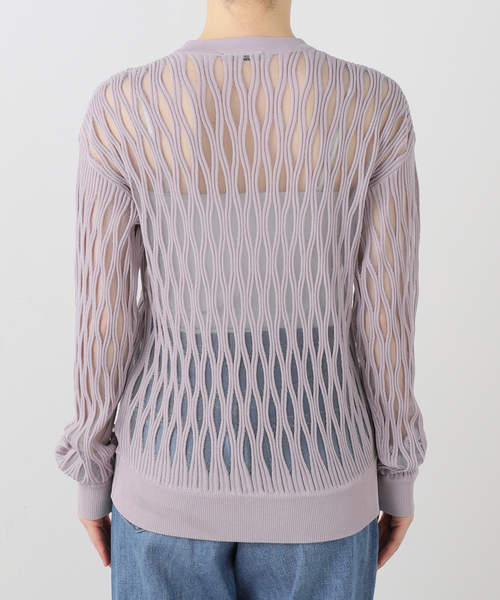 TAAKK(ターク)の「TAAKK WAVEFORM MESH PULLOVER KNIT TA26SS-KN066:ニット(ニット/セーター・レディース・ラベンダー・SMALL)」の6枚目の写真