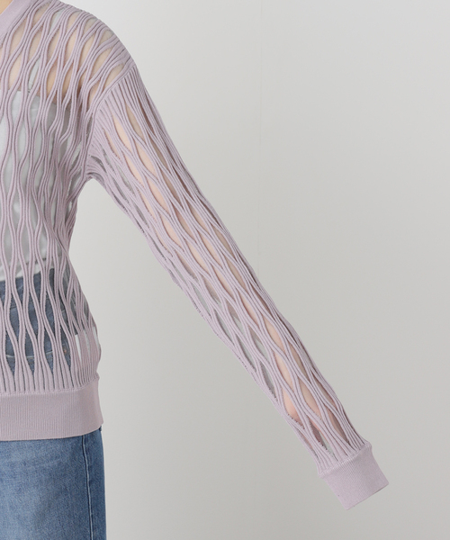 TAAKK(ターク)の「TAAKK WAVEFORM MESH PULLOVER KNIT TA26SS-KN066:ニット(ニット/セーター・レディース・ラベンダー・SMALL)」の7枚目の写真
