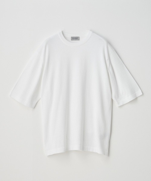 JOHN SMEDLEY(ジョンスメドレー)の「ウェルトヘム半袖コットンニットTシャツ(ニット/セーター・メンズ・ホワイト系2・XL/M/S)」の2枚目の写真