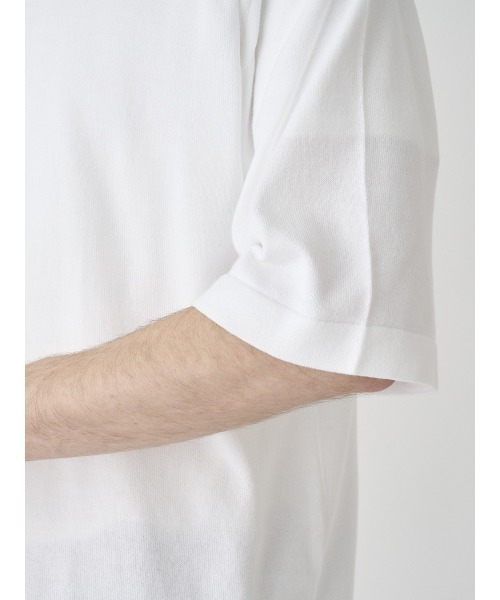 JOHN SMEDLEY(ジョンスメドレー)の「ウェルトヘム半袖コットンニットTシャツ(ニット/セーター・メンズ・ホワイト系2・XL/M/S)」の3枚目の写真