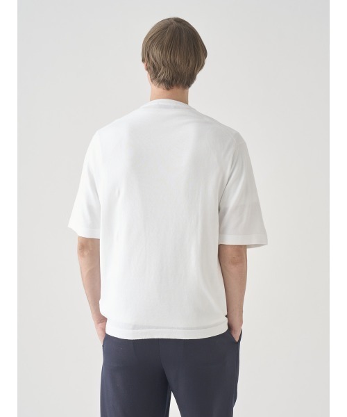 JOHN SMEDLEY(ジョンスメドレー)の「ウェルトヘム半袖コットンニットTシャツ(ニット/セーター・メンズ・ホワイト系2・XL/M/S)」の6枚目の写真
