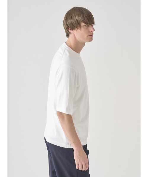 JOHN SMEDLEY(ジョンスメドレー)の「ウェルトヘム半袖コットンニットTシャツ(ニット/セーター・メンズ・ホワイト系2・XL/M/S)」の7枚目の写真
