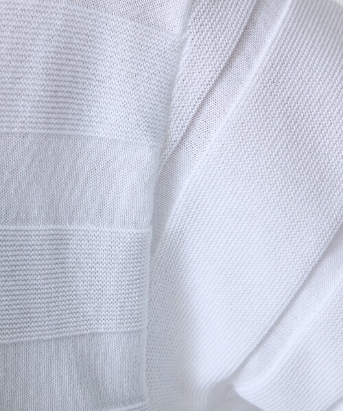 FORTUNA HOMME（フォルトゥナオム）の「【FORTUNA/フォルトゥナ】EcotecDryKnitボーダーT/エコテックドライニットボーダーTシャツ/ユニセックス/WEB限定（ニット/セーター・メンズ・グレイッシュベージュ/ブラック/ホワイト・L/M）」の15枚目の写真