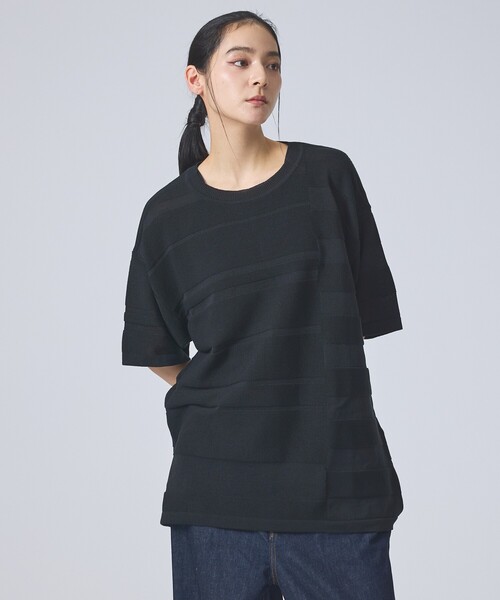 FORTUNA HOMME（フォルトゥナオム）の「【FORTUNA/フォルトゥナ】EcotecDryKnitボーダーT/エコテックドライニットボーダーTシャツ/ユニセックス/WEB限定（ニット/セーター・メンズ・グレイッシュベージュ/ブラック/ホワイト・L/M）」の18枚目の写真