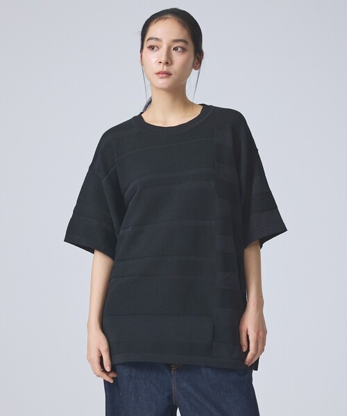 FORTUNA HOMME（フォルトゥナオム）の「【FORTUNA/フォルトゥナ】EcotecDryKnitボーダーT/エコテックドライニットボーダーTシャツ/ユニセックス/WEB限定（ニット/セーター・メンズ・グレイッシュベージュ/ブラック/ホワイト・L/M）」の19枚目の写真