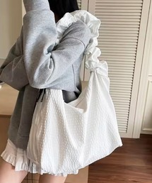 【 ammy. / エイミードット 】 チェック ギャザー ショルダーバッグ