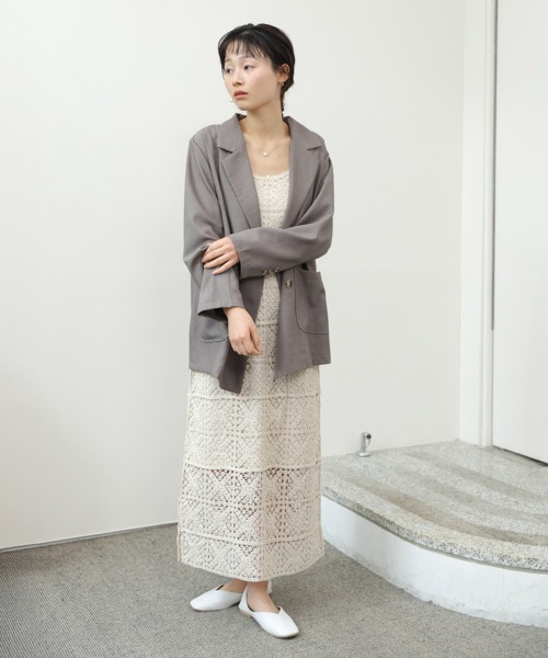 Bab(バブ)の「【選べるサイズ展開】【累計お気に入り登録5万人!】クロシェロングワンピース(ワンピース・レディース・ブルー/チャコールグレー/ホワイト系その他/A/モカ・S/M/XS)」の13枚目の写真