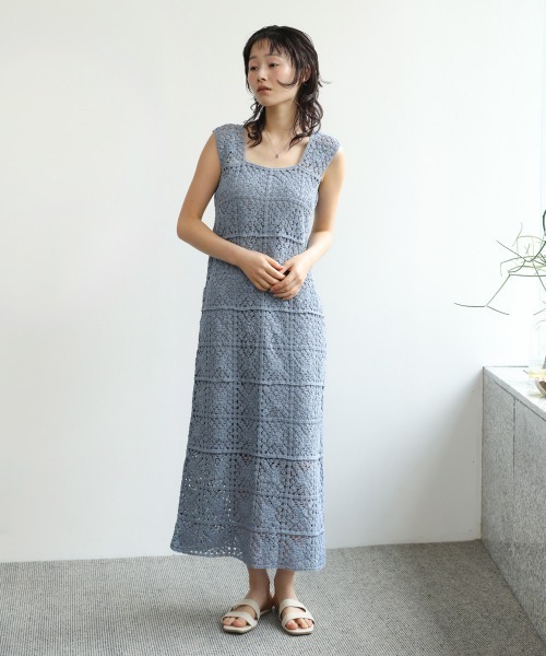 Bab(バブ)の「【選べるサイズ展開】【累計お気に入り登録5万人!】クロシェロングワンピース(ワンピース・レディース・ブルー/チャコールグレー/ホワイト系その他/A/モカ・S/M/XS)」の21枚目の写真
