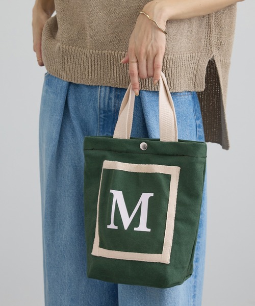 SALON adam et rope'(サロン アダム エ ロペ)の「【MALUS /マリュス】キャンバストート / small(トートバッグ・レディース・グリーン/オフホワイト・FREE)」の4枚目の写真