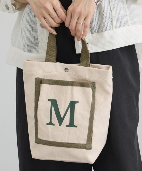 SALON adam et rope'(サロン アダム エ ロペ)の「【MALUS /マリュス】キャンバストート / small(トートバッグ・レディース・グリーン/オフホワイト・FREE)」の5枚目の写真